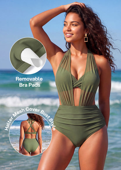 🔥HOT SALE 49% OFF 🔥High-Waisted Tummy Control Mesh Bikini Set