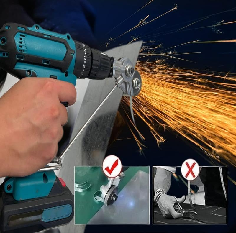 ⚙️Electric Drill Metal Cutter Attachment – Metal Gear, Precise, Lightweight, Safe