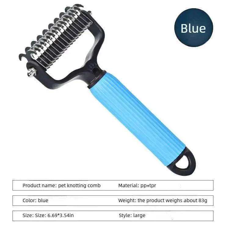 2-in-1 Double-Sided Dog Detangling Comb & Dematting Tool