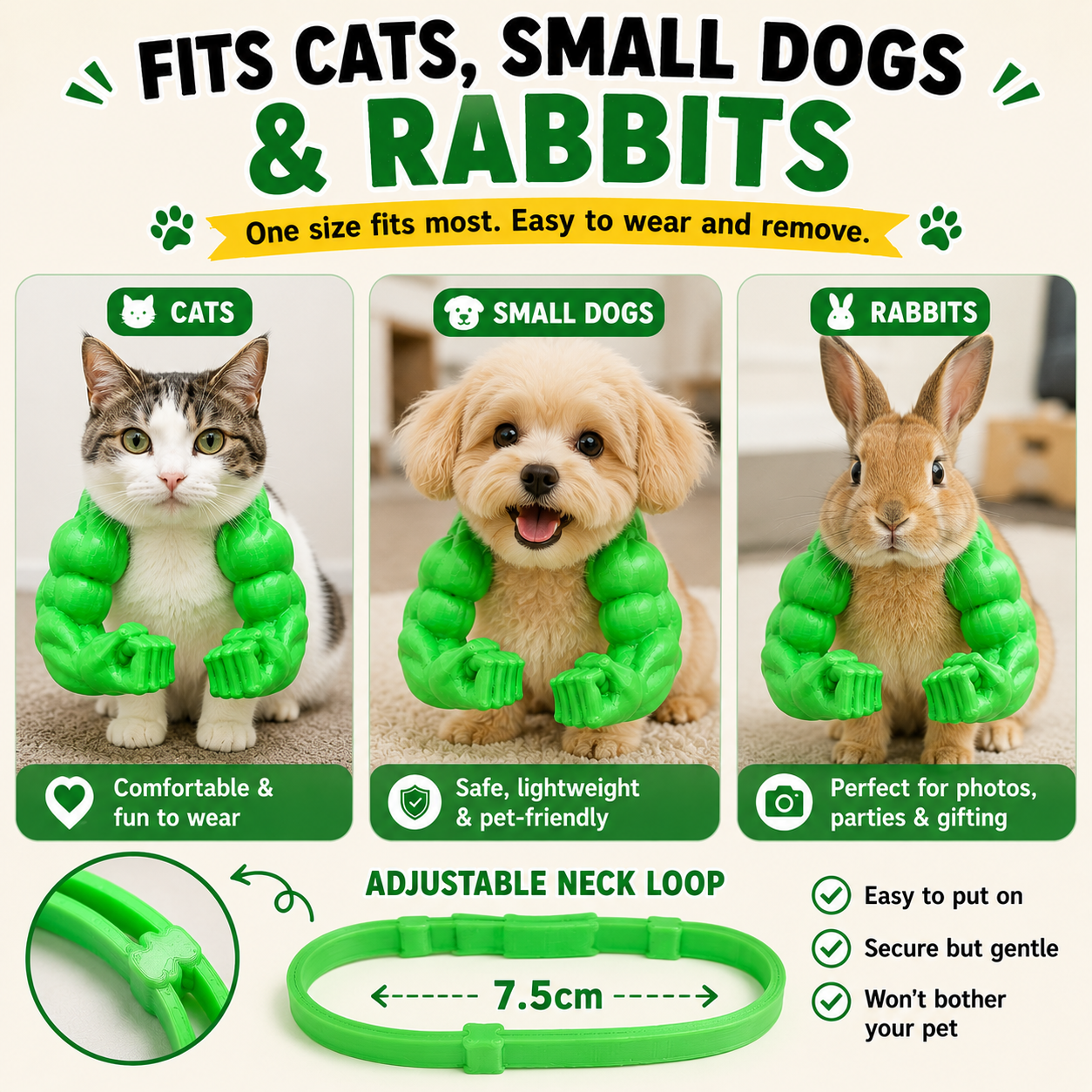 💪 Funny Pet Muscle Arm Costume | 🐱 Cat Superhero Cosplay Accessory