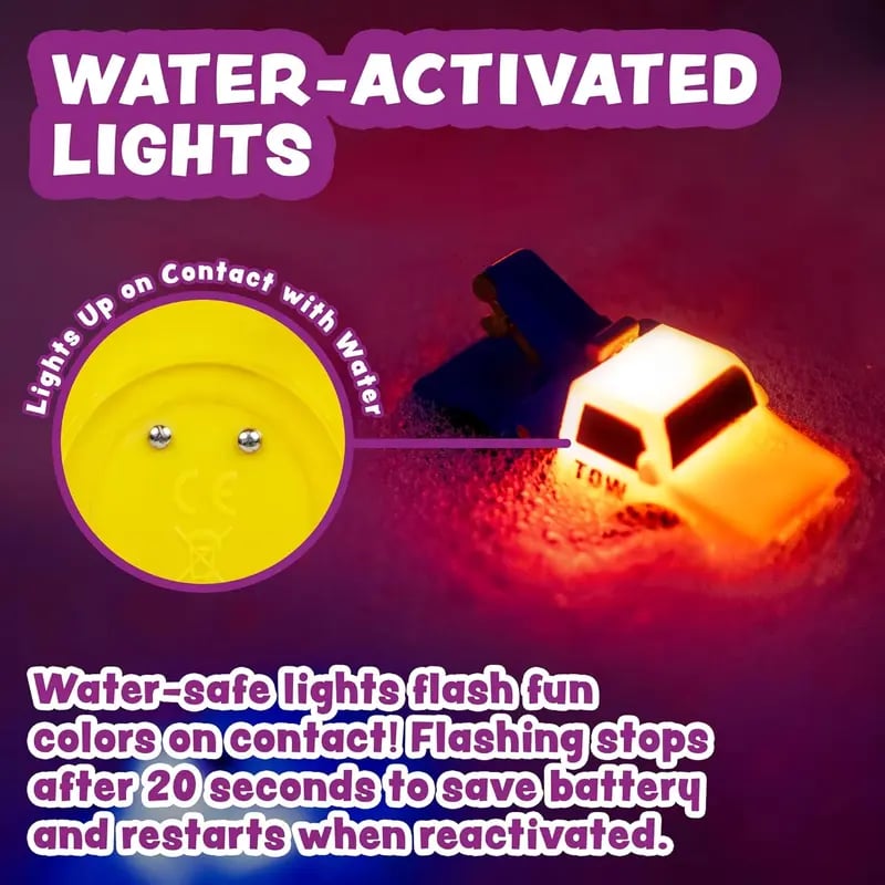 💥Exclusive Offer🚒 Emergency Cars Light-Up Bath Toys – 6 Pack