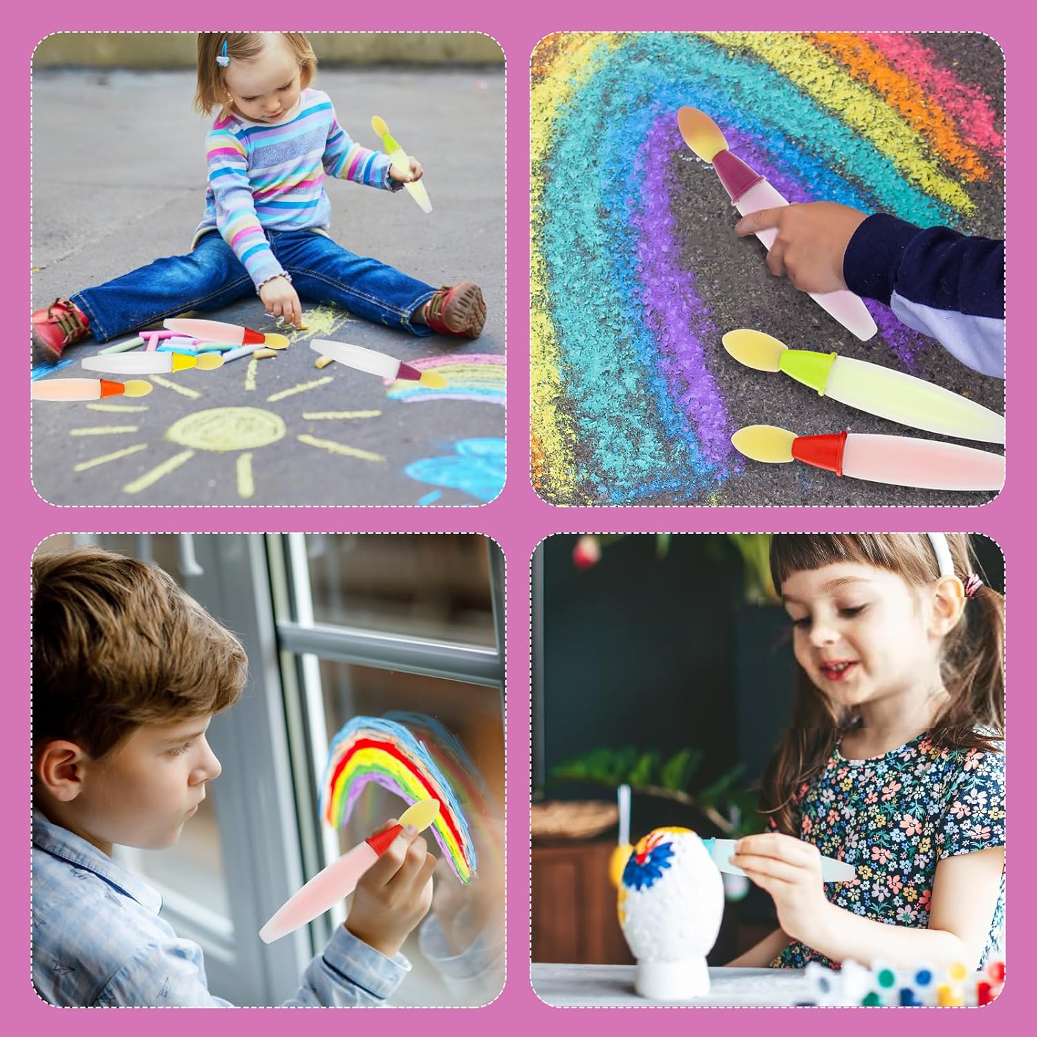 🌈Sidewalk Chalk Paint Brush Set – Just Add Water & Create Instantly!