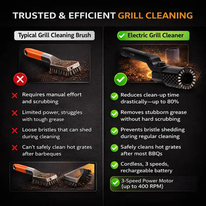🔥 49% OFF NOW! 🍖 Cordless Electric BBQ Brush Cleaner – Deep Cleaning
