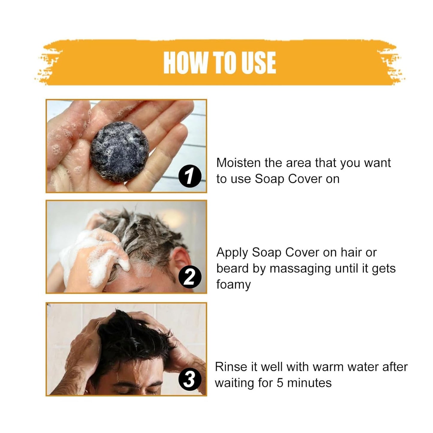 Premium Black Soap Bar Shampoo for Hair & Beard