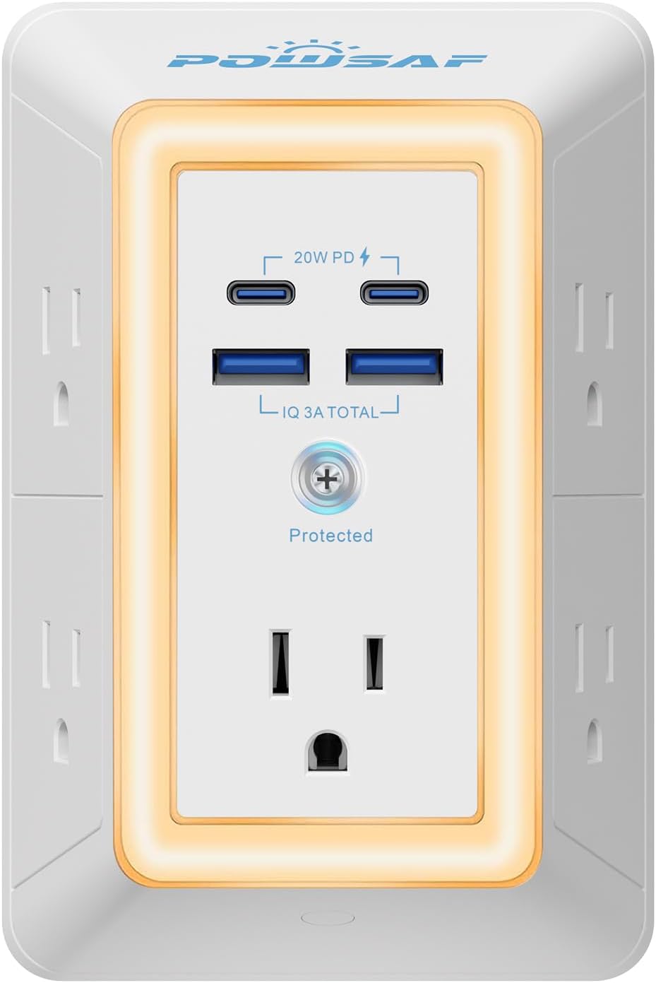 🔥HOT SALE 49% OFF 🔥POWSAF – Multi-function surge-protected power strip, 5-socket extension lead