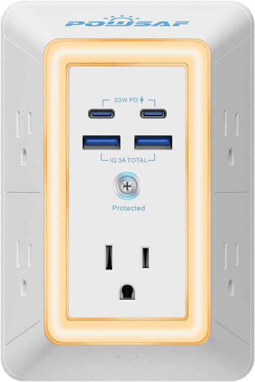 🔥HOT SALE 49% OFF 🔥POWSAF – Multi-function surge-protected power strip, 5-socket extension lead