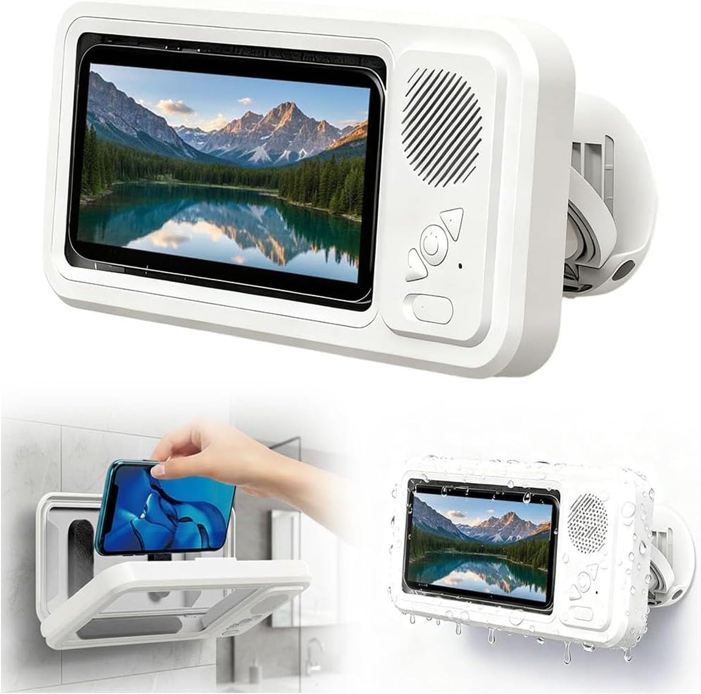 🔥HOT SALE 49% OFF 🔥Waterproof Bluetooth speaker phone case – wall-mounted phone holder, suitable for any mobile phone
