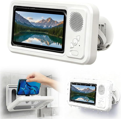 🔥HOT SALE 49% OFF 🔥Waterproof Bluetooth speaker phone case – wall-mounted phone holder, suitable for any mobile phone