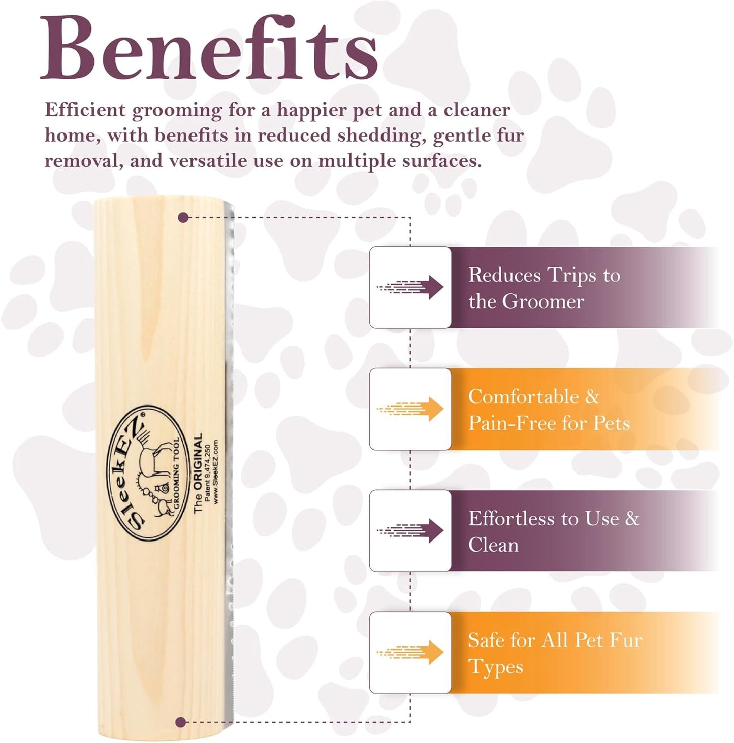Original Deshedding Grooming Tool for Dogs, Cats & Horses  - Painlessly Remove 95% of Loose, USA Made