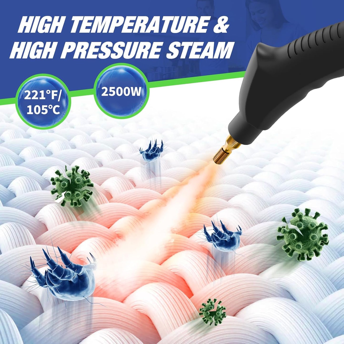 📢📢50 % OFF !!⏰⏰2500W Handheld High-Temperature Pressurized Steam Cleaner