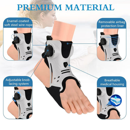 🔥HOT SALE 49% OFF 🔥 Drop Foot Brace Orthosis Foot Up Ankle Foot Orthosis Support with Inflatable Airbag for Sprains, Tendonitis, Sprained Ankle, Foot Training Equipment