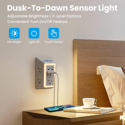 🔥HOT SALE 49% OFF 🔥POWSAF – Multi-function surge-protected power strip, 5-socket extension lead