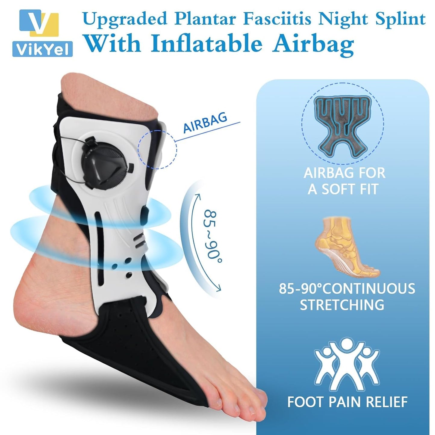 🔥HOT SALE 49% OFF 🔥 Drop Foot Brace Orthosis Foot Up Ankle Foot Orthosis Support with Inflatable Airbag for Sprains, Tendonitis, Sprained Ankle, Foot Training Equipment