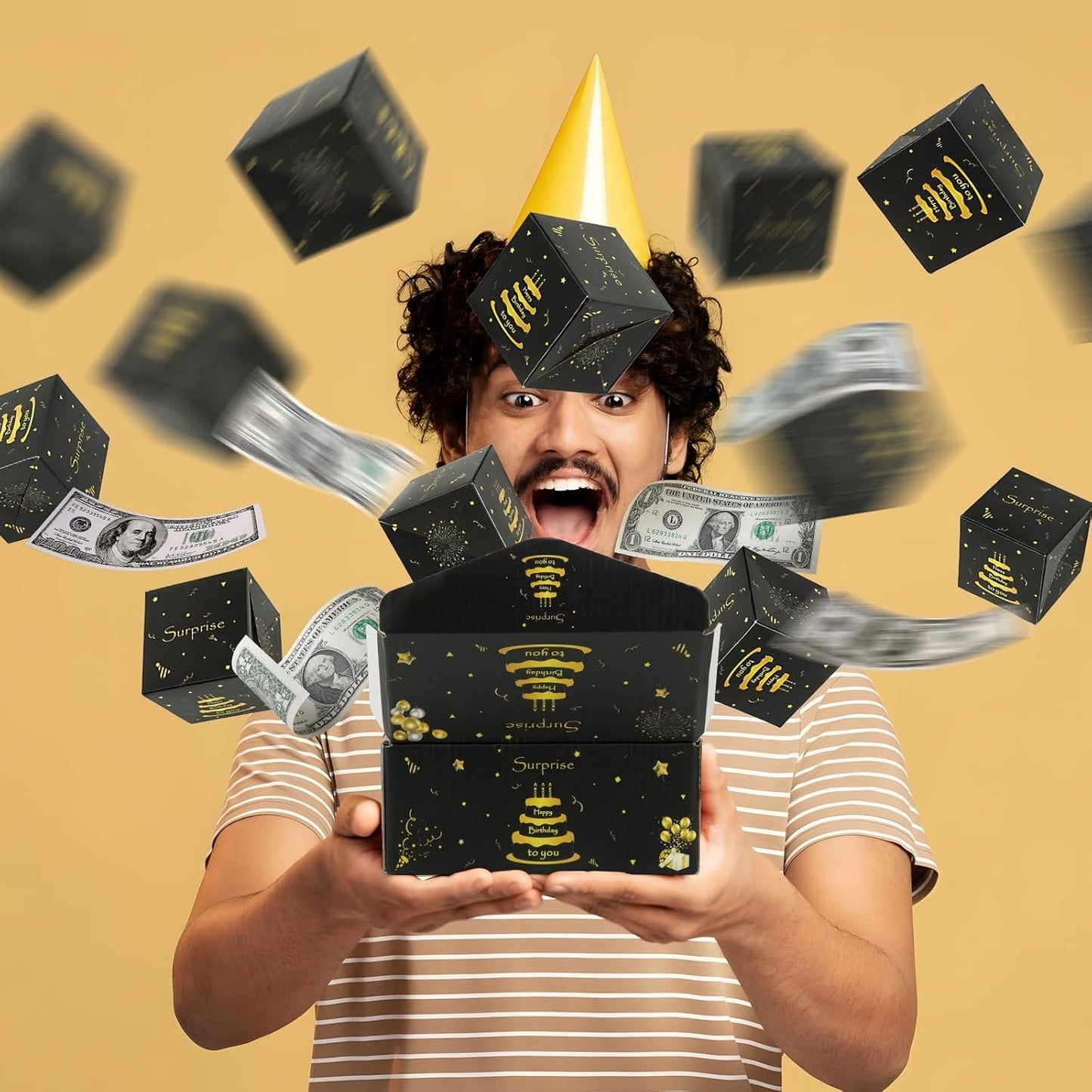 Birthday Surprise Money Explosion Box, Folding Pop up Money Gift Box