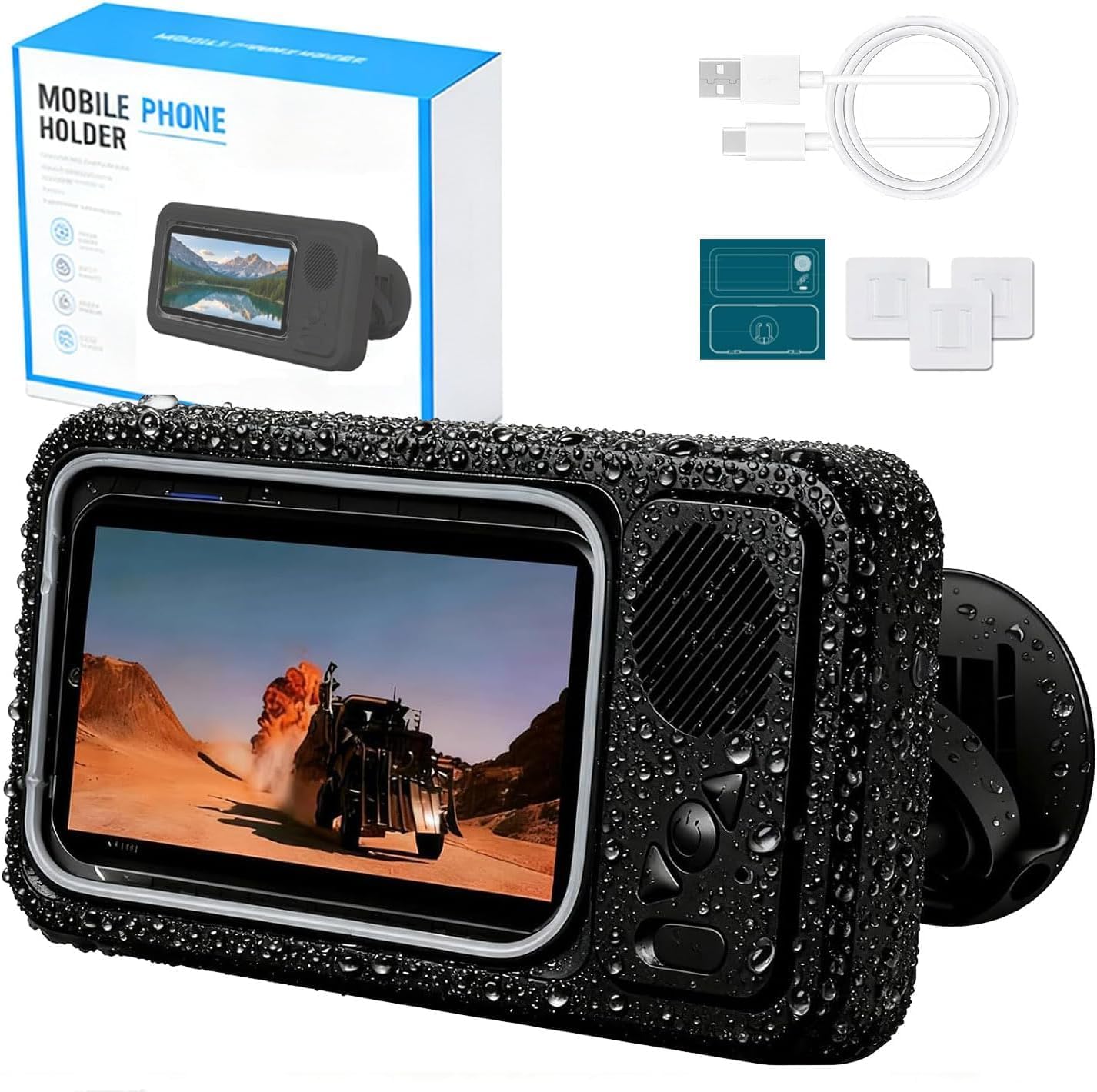 🔥HOT SALE 49% OFF 🔥Waterproof Bluetooth speaker phone case – wall-mounted phone holder, suitable for any mobile phone