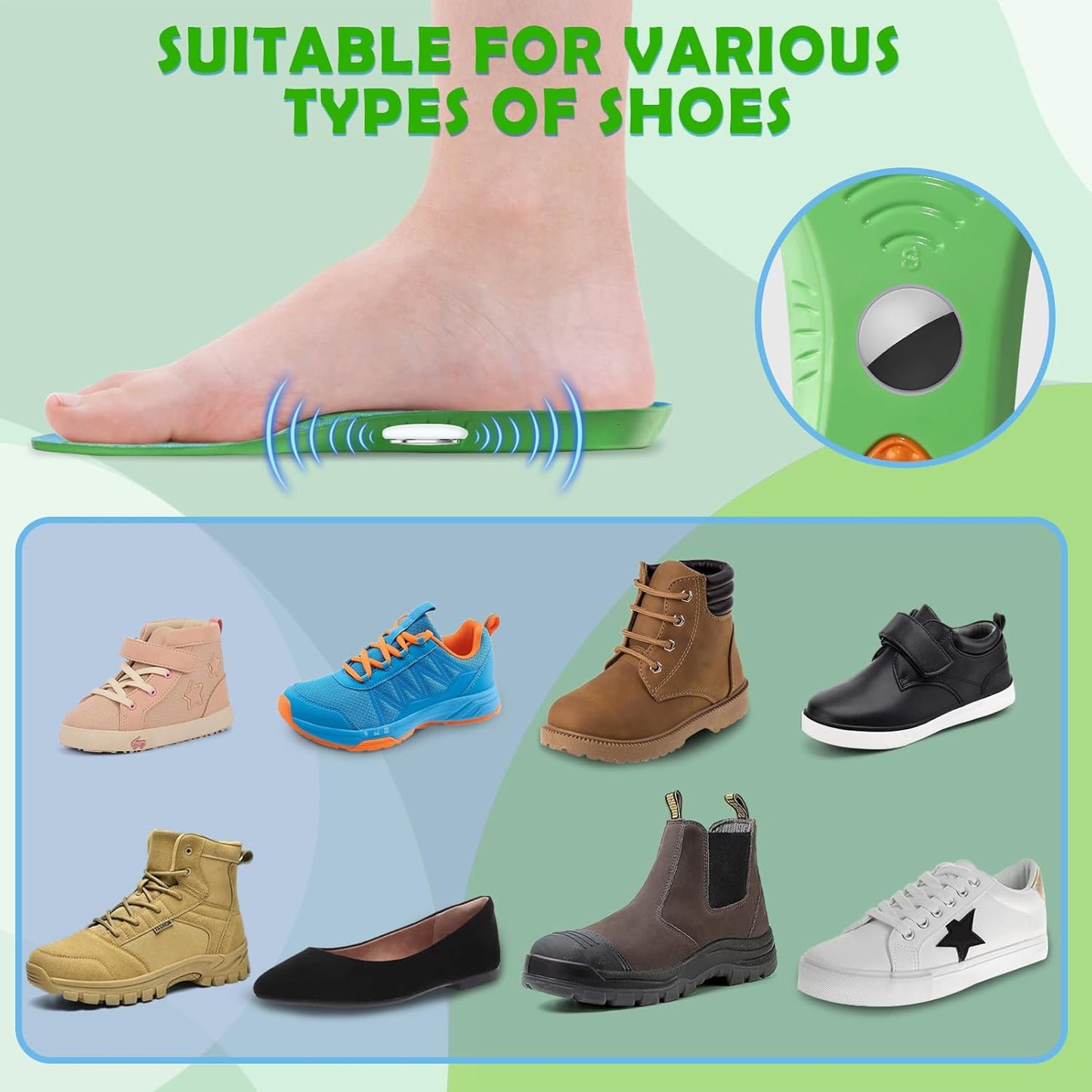 🔥Last Day 49% OFF - Ailaka Shoe Insoles for Airtag Hidden Holder Kids & Adults