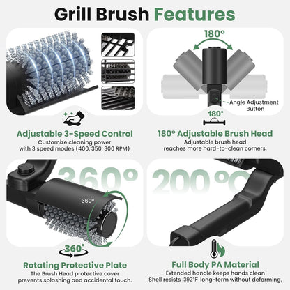 🔥HOT SALE 49% off🔥Upgraded Electric Grill Brush – Wireless Charging Grill Cleaning Brush