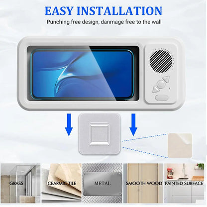 🔥HOT SALE 49% OFF 🔥Waterproof Bluetooth speaker phone case – wall-mounted phone holder, suitable for any mobile phone