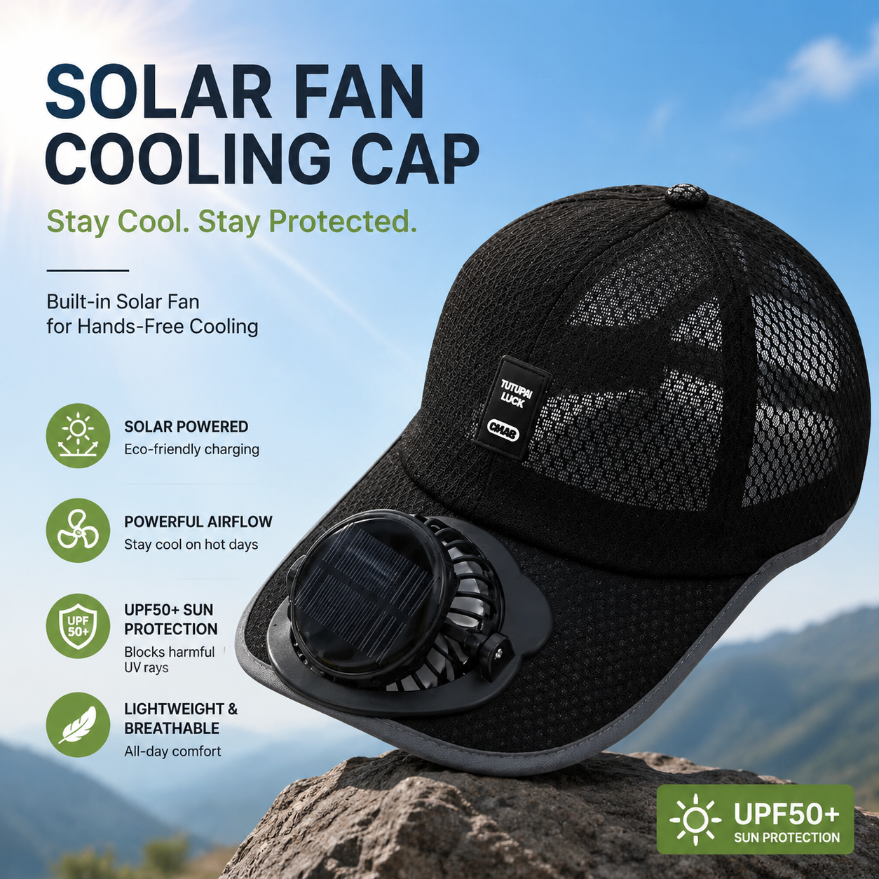 🔥HOT SALE 49% OFF 🔥 Breathable Solar USB Fan Hat