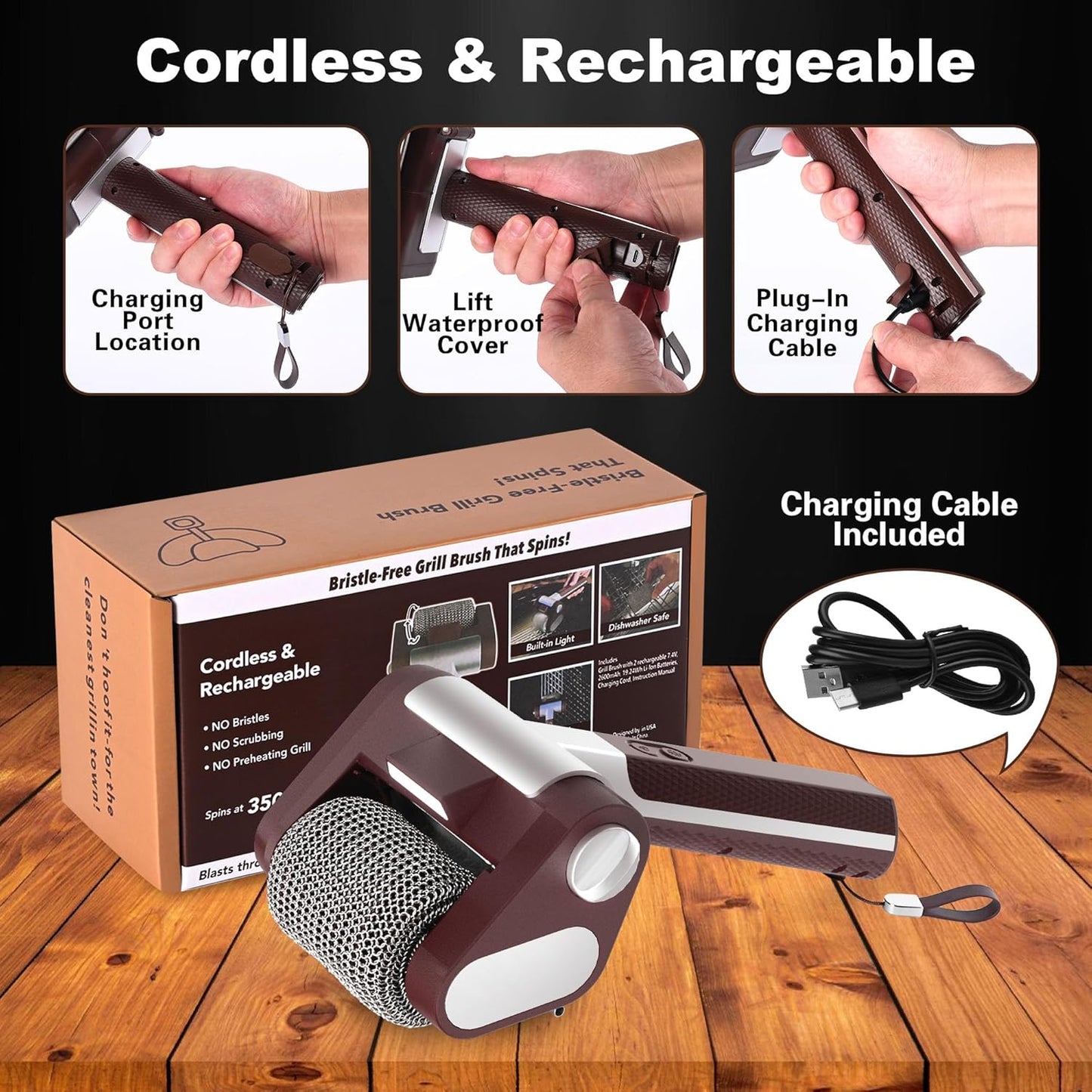 Electric Grill Cleaner Bristle Free – Cordless