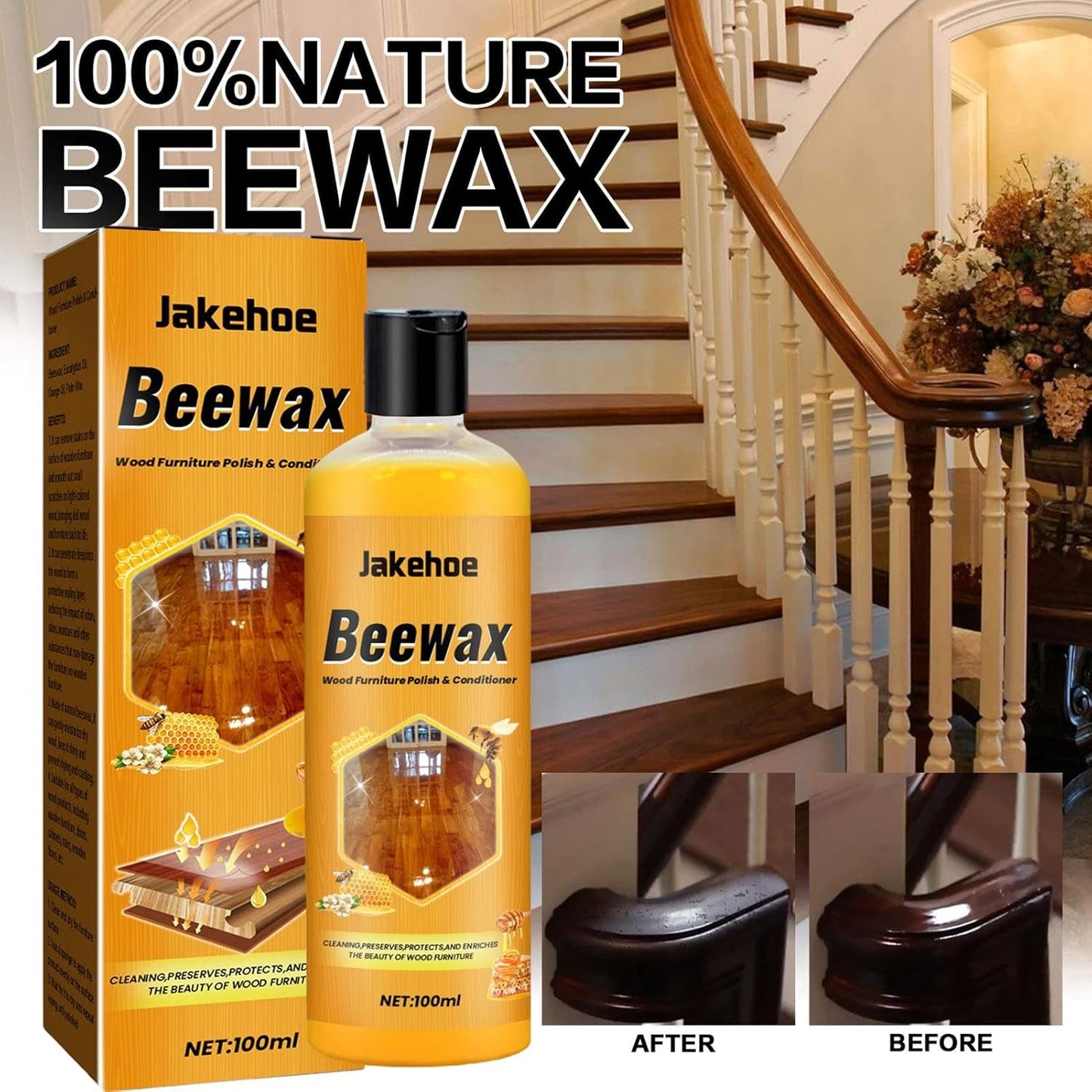 🐝 Bees Wax Cleaner Agent Natural Wood Polish & Conditioner