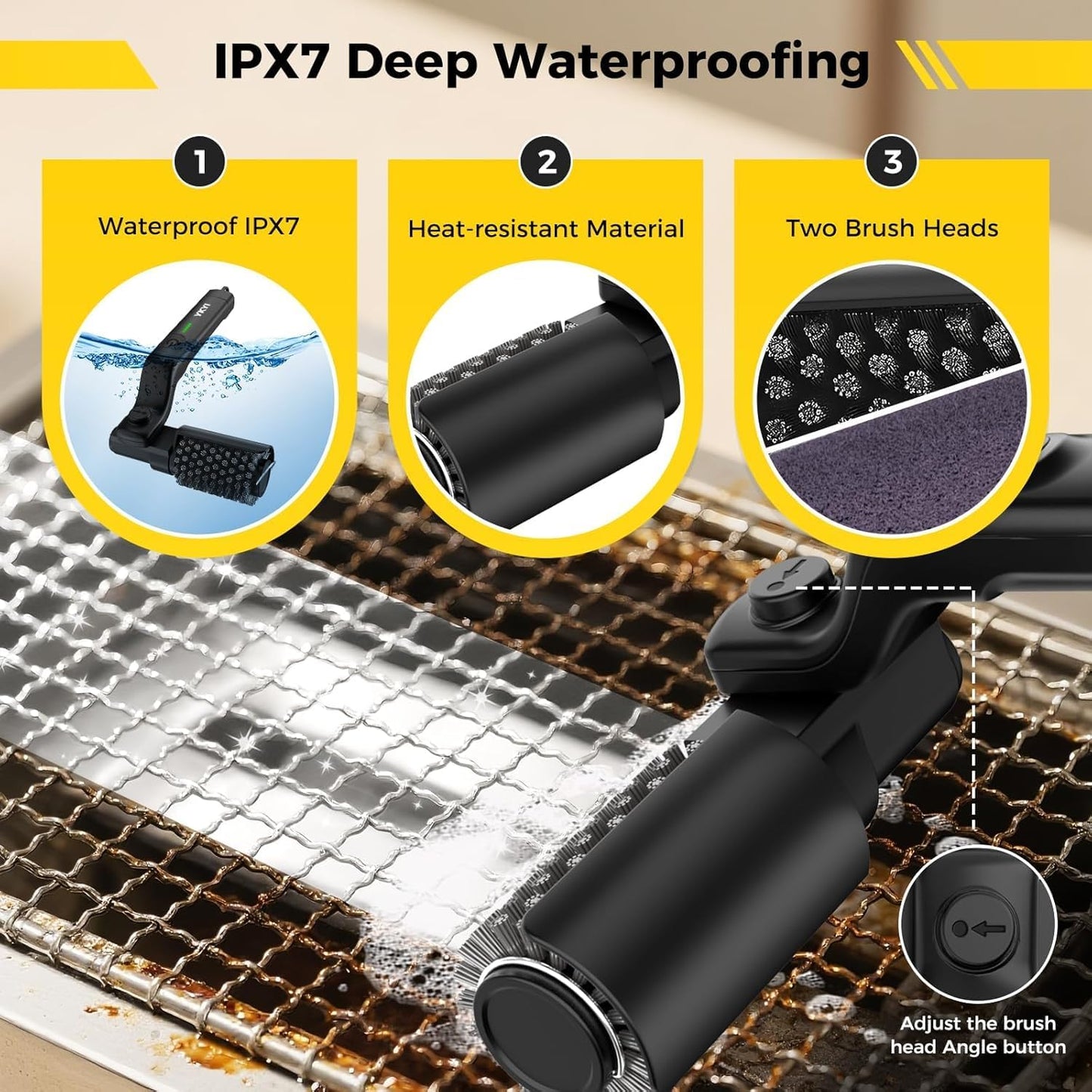 🔥HOT SALE 49% off🔥Upgraded Electric Grill Brush – Wireless Charging Grill Cleaning Brush