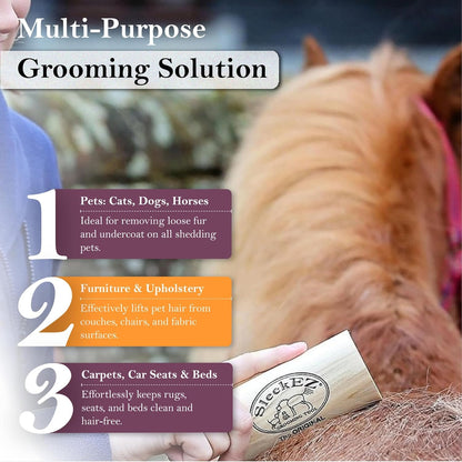 Original Deshedding Grooming Tool for Dogs, Cats & Horses  - Painlessly Remove 95% of Loose, USA Made