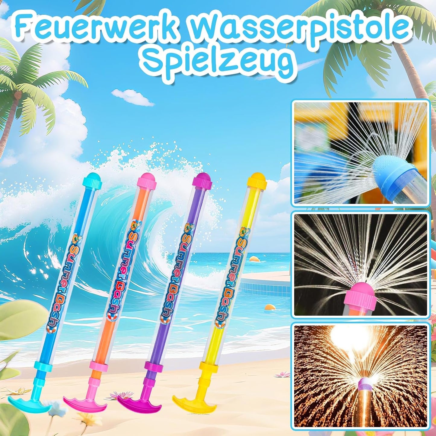 🔥HOT SALE 49% OFF 🔥 Set of 4 Firework Water Pistol Toys – Romantic Firework Water Pistols