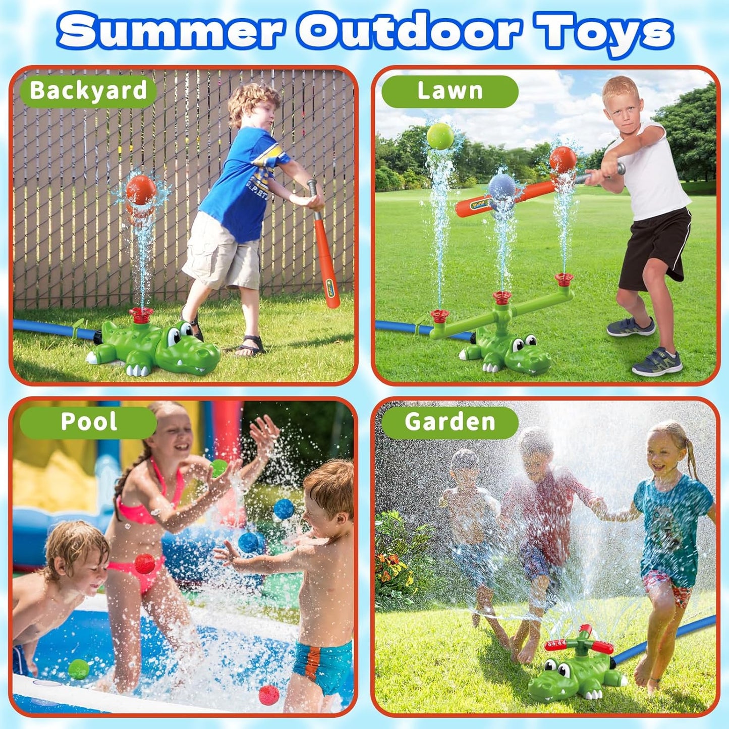 🔥HOT SALE 49% OFF🔥4-in-1 children’s water play set, ideal for boys and girls aged 3–8 to play outdoors in the garden