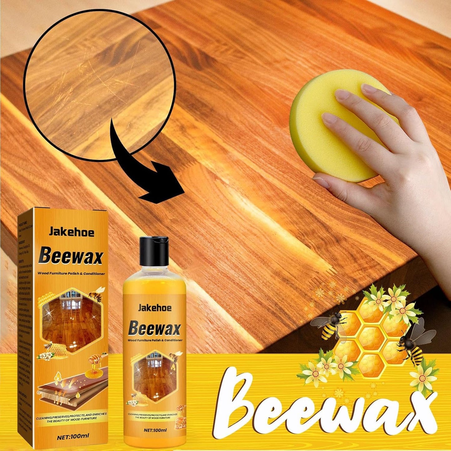 🐝 Bees Wax Cleaner Agent Natural Wood Polish & Conditioner
