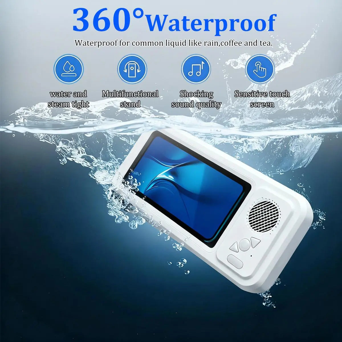 🔥HOT SALE 49% OFF 🔥Waterproof Bluetooth speaker phone case – wall-mounted phone holder, suitable for any mobile phone