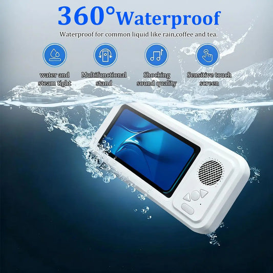 🔥HOT SALE 49% OFF 🔥Waterproof Bluetooth speaker phone case – wall-mounted phone holder, suitable for any mobile phone