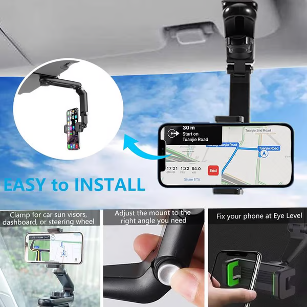 📢📢50%  OFF !! ⏰ Rotatable and Retractable Car Phone Holder