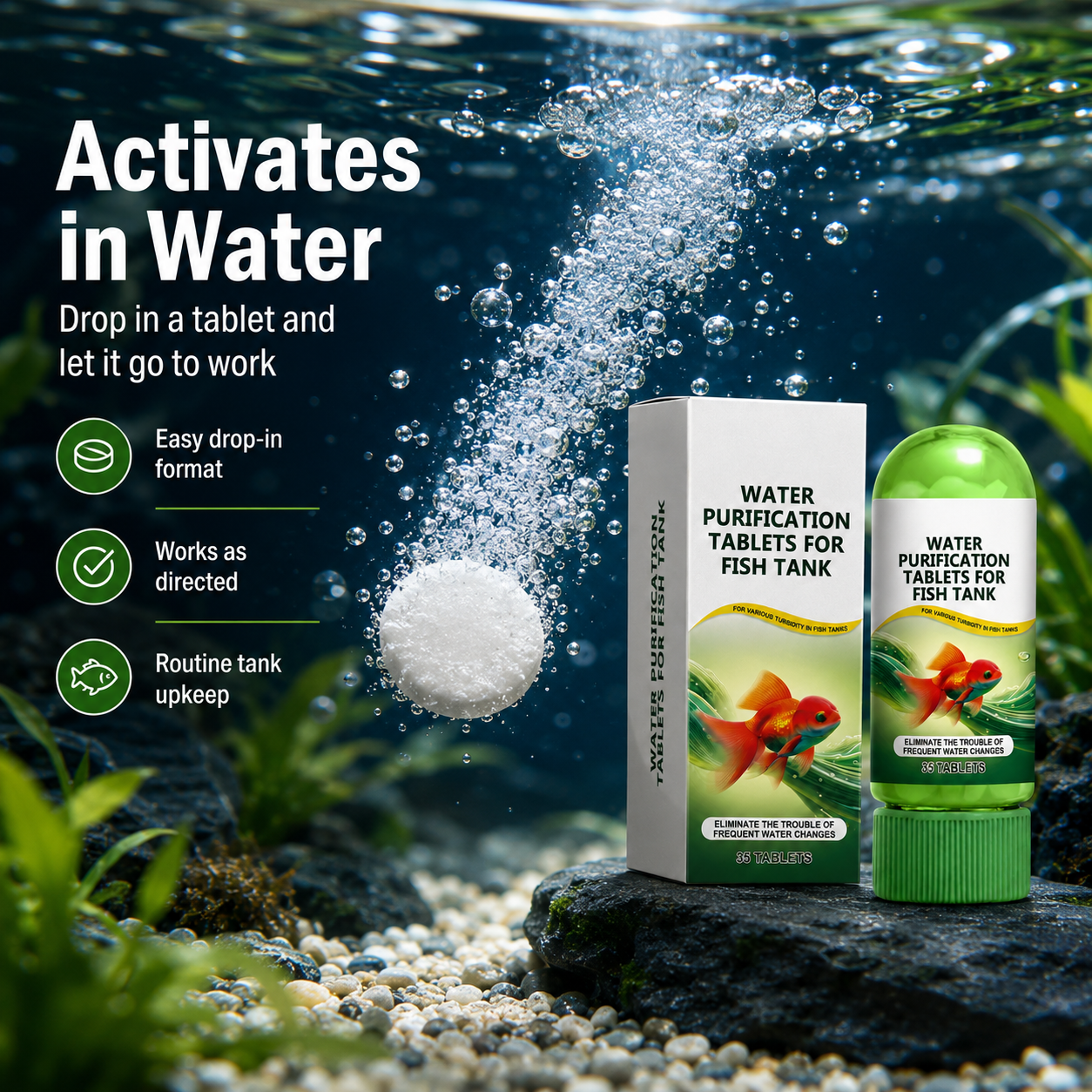 🔥HOT SALE 49% OFF 🔥 Crystal Clear Aquarium Water Purification Tablets