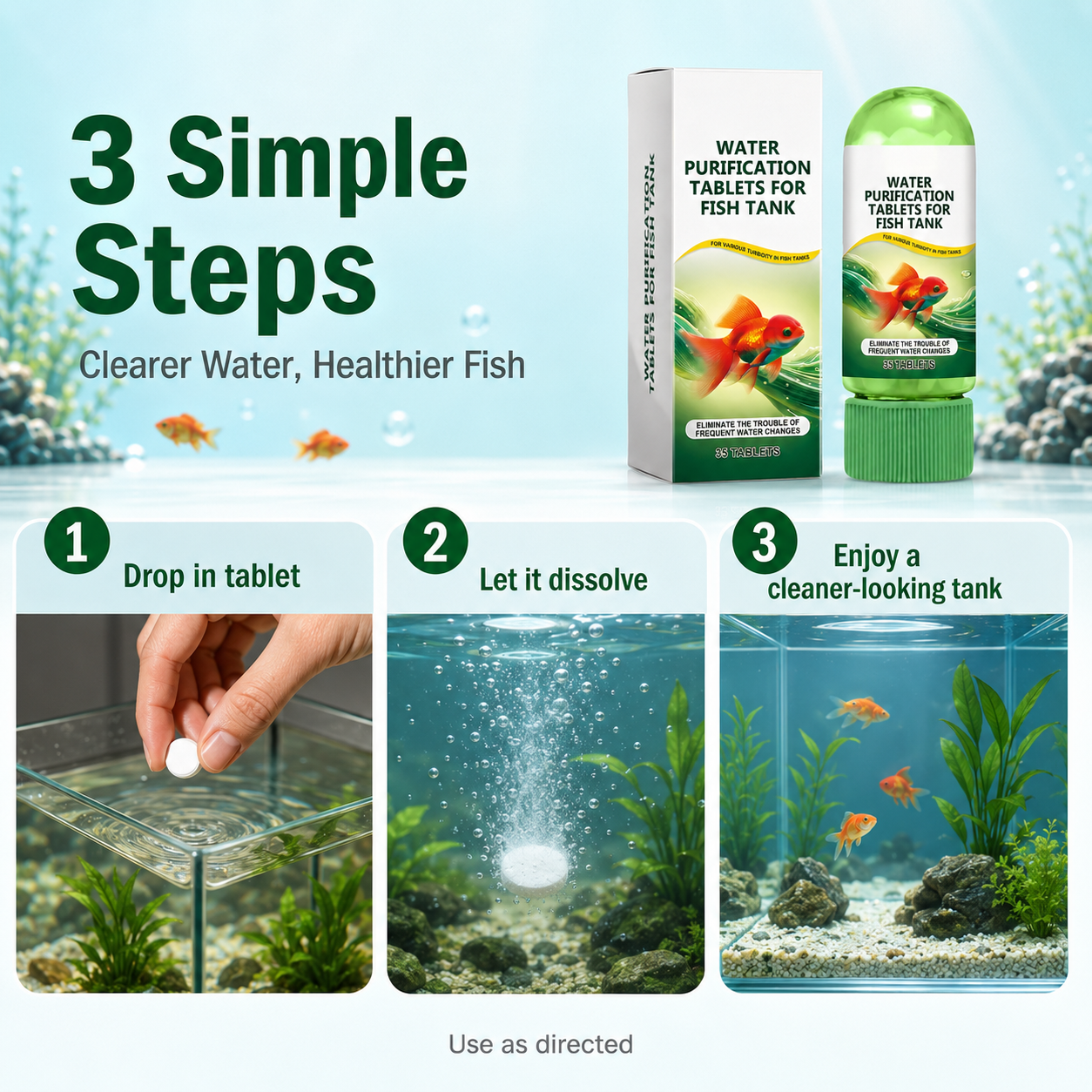 🔥HOT SALE 49% OFF 🔥 Crystal Clear Aquarium Water Purification Tablets