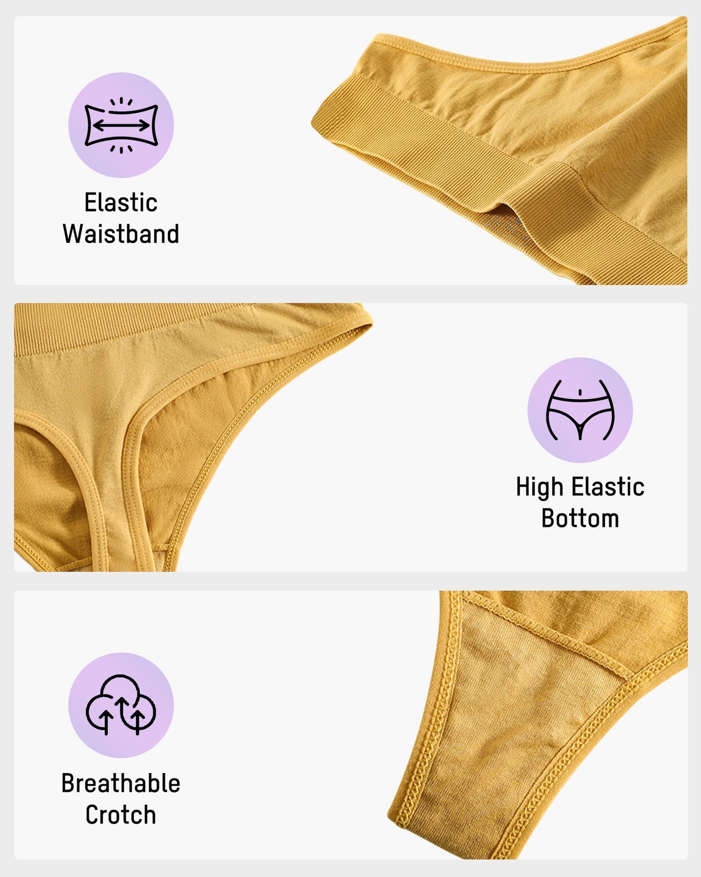 🔥Hot Sale 50% OFF🔥 Comfort Seamless Sport Thong Panties (5 Pack)