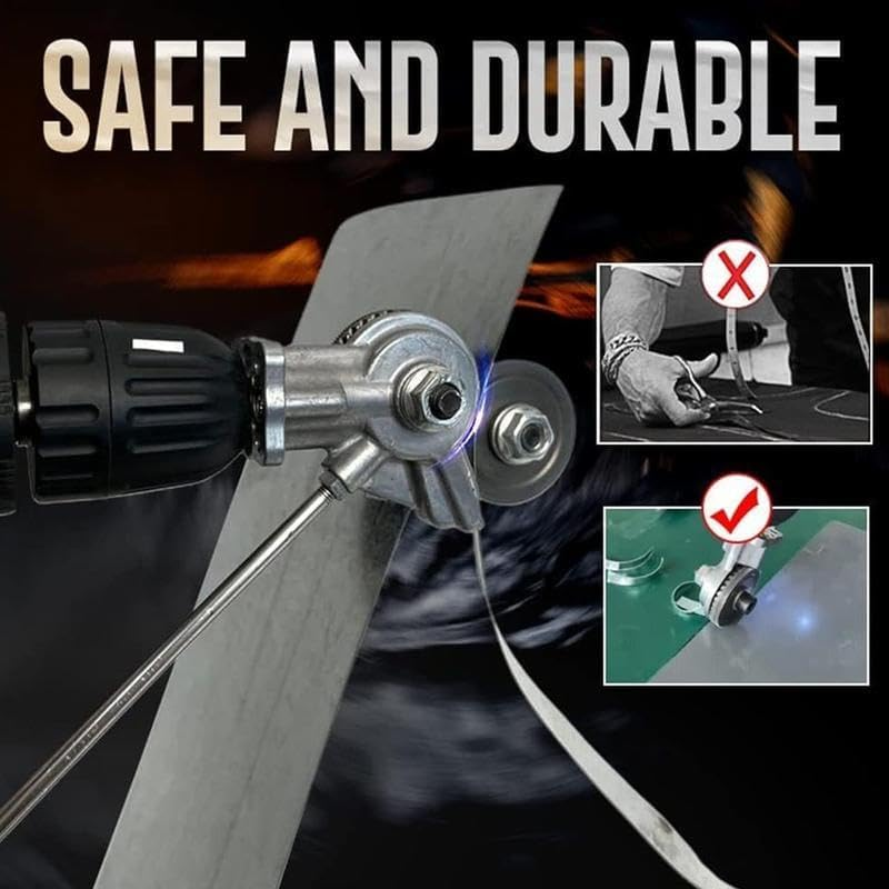 ⚙️Electric Drill Metal Cutter Attachment – Metal Gear, Precise, Lightweight, Safe