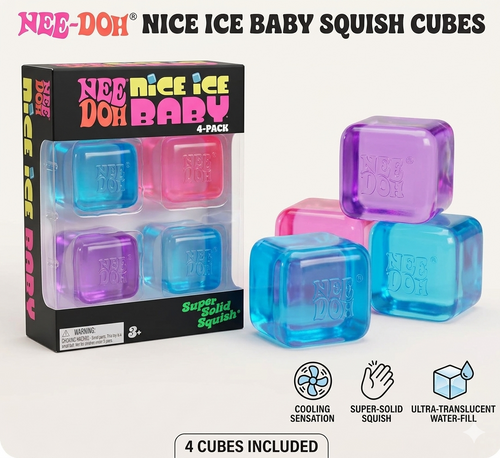 🔥HOT SALE 49% OFF 🔥 Schylling NeeDoh Nice Ice Baby 4 Pack - Sensory Squeeze Toy - 1.5" in Diameter