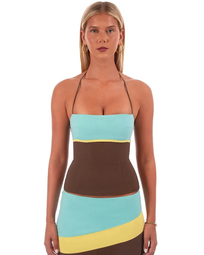 🔥HOT SALE 49% OFF 🔥 Iris Set | Mocha--Corset and midi skirt