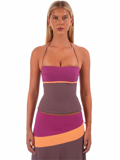 🔥HOT SALE 49% OFF 🔥 Iris Set | Mocha--Corset and midi skirt