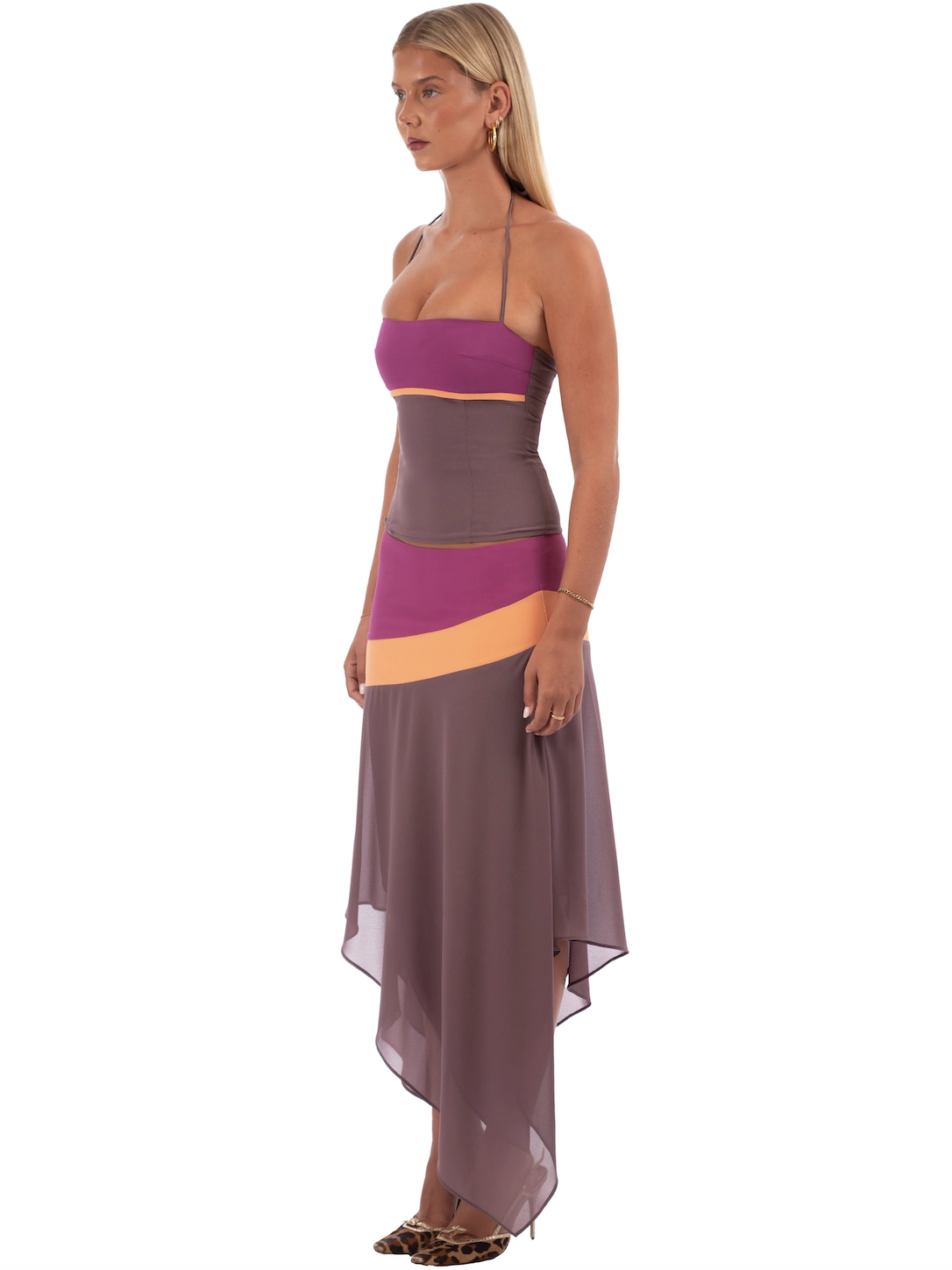 🔥HOT SALE 49% OFF 🔥 Iris Set | Mocha--Corset and midi skirt