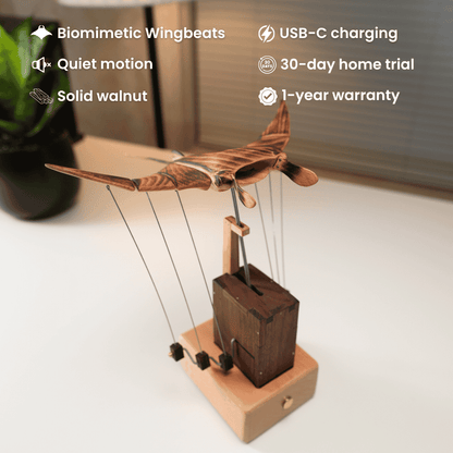 💥Black Friday Sale: Up to 49% Off 🔥Handcrafted Wooden Manta Ray Automaton