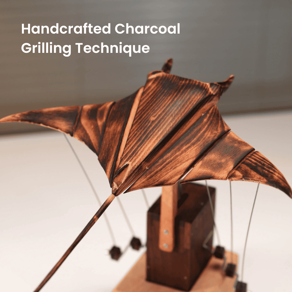 💥Black Friday Sale: Up to 49% Off 🔥Handcrafted Wooden Manta Ray Automaton