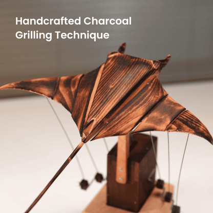 💥Black Friday Sale: Up to 49% Off 🔥Handcrafted Wooden Manta Ray Automaton
