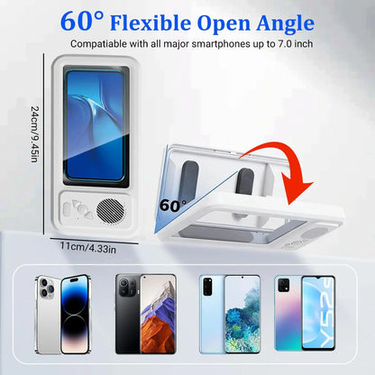 🔥HOT SALE 49% OFF 🔥Waterproof Bluetooth speaker phone case – wall-mounted phone holder, suitable for any mobile phone