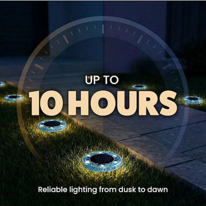 🔥HOT SALE 49% OFF 🔥 Solar Light: 6-LED Blue Mosaic Solar Disc Light – Waterproof Solar Garden Light with Automatic Switch
