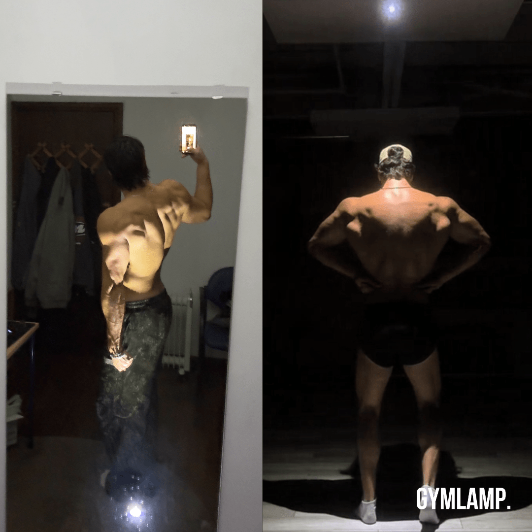 Gym Lamp for Posing, Gym Light Posing Lights for Bodybuilding, Portable Magnet LED Flashlight with 7th Gear Dimming & 180 Degree Folding USB Rechargeable Gym Lighting