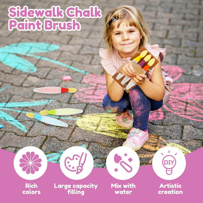 🌈Sidewalk Chalk Paint Brush Set – Just Add Water & Create Instantly!