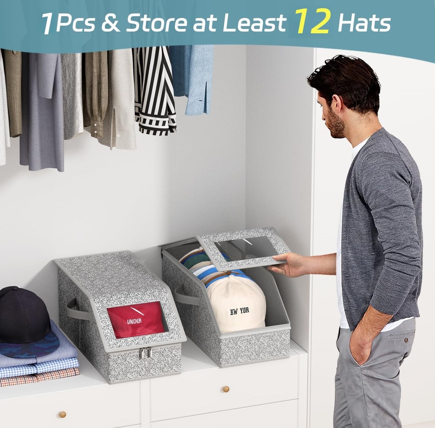 🔥Last Day 49% OFF - Stackable Hat Storage for Baseball Caps
