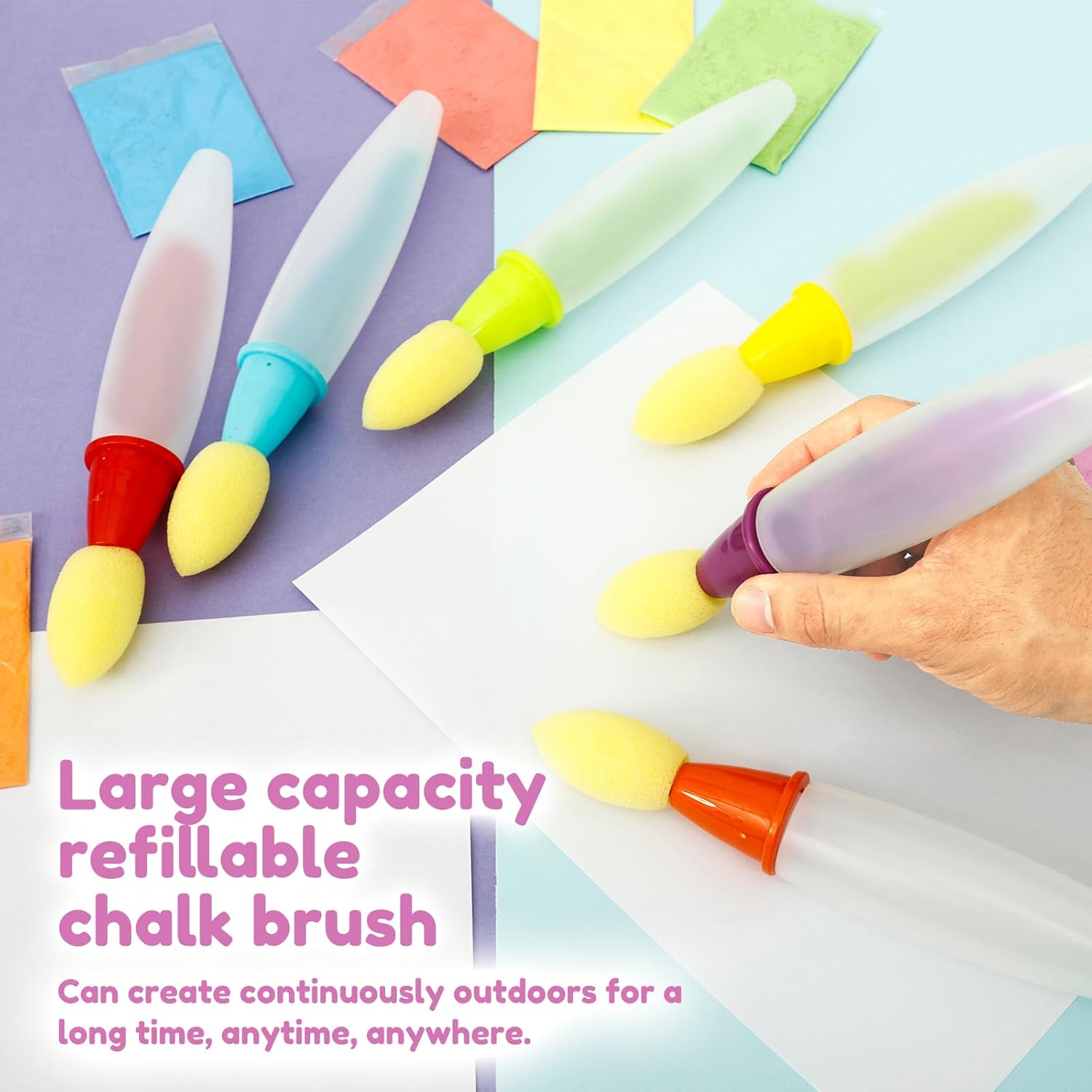 🌈Sidewalk Chalk Paint Brush Set – Just Add Water & Create Instantly!